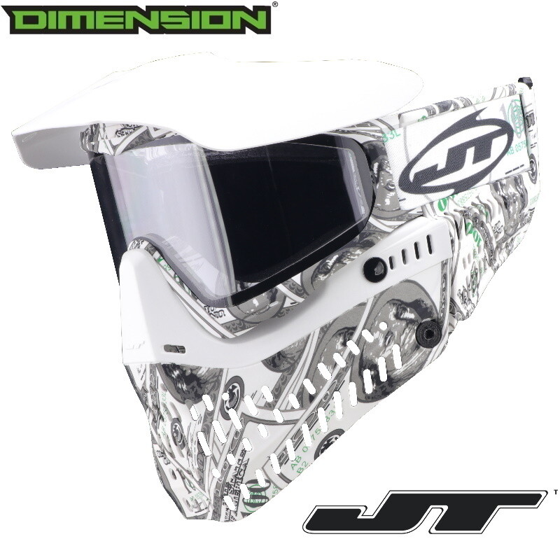 JT Proflex LE Paintball Mask - 100 Dollar Bill w/ Clear & Smoke Thermal Lens