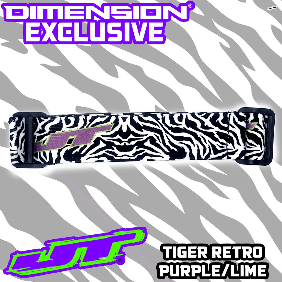JT Paintball Goggle Strap - Tiger Retro Purple/Lime (DIMENSION LIMITED EDITION)