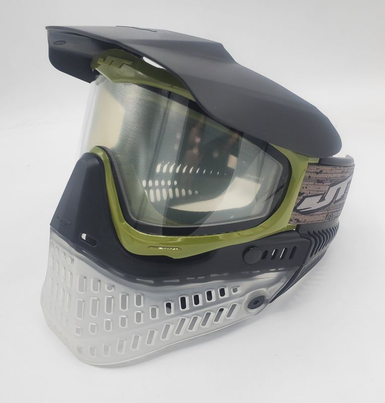 JT Proflex Custom Build Mask - Olive Drab Frame / Clear Skirt / Clear lens / DLE Moss Trooper Strap