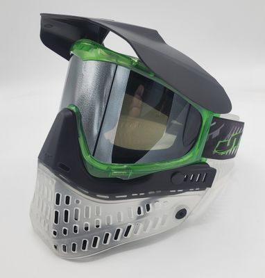 JT Proflex Custom Build Mask - Birthstone ICE Peridot Frame / Clear Skirt / Chrome Lens / DLE Return Green