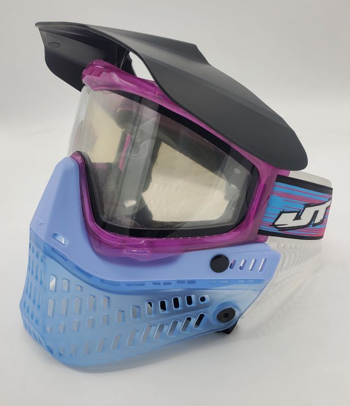 JT Proflex Custom Build Mask - Birthstone ICE Opal Frame / Aquamarine Skirt / Clear Lens / DLE OG Race - Miami