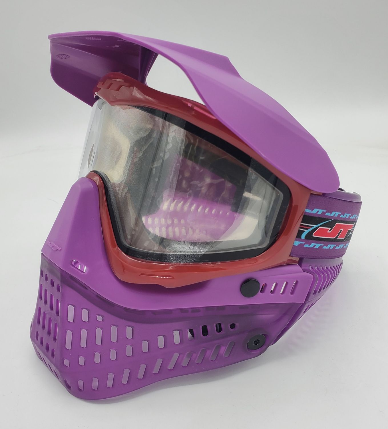 JT Proflex Custom Build Mask - Birthstone ICE Garnet Frame / Birthstone Amethyst Skirt / Clear Lens / DLE Destin Strap