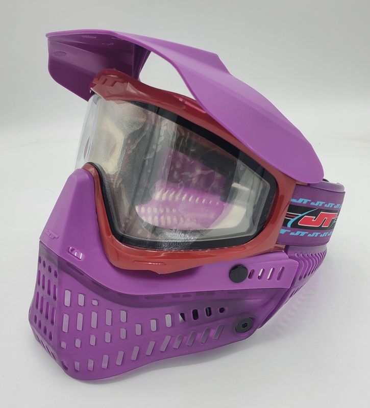 JT Proflex Custom Build Mask - Birthstone ICE Garnet Frame / Birthstone Amethyst Skirt / Clear Lens / DLE Destin Strap