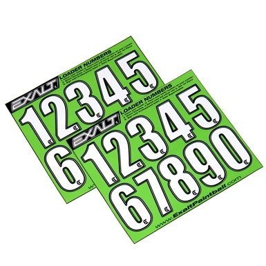 Exalt Loader Number Stickers - White
