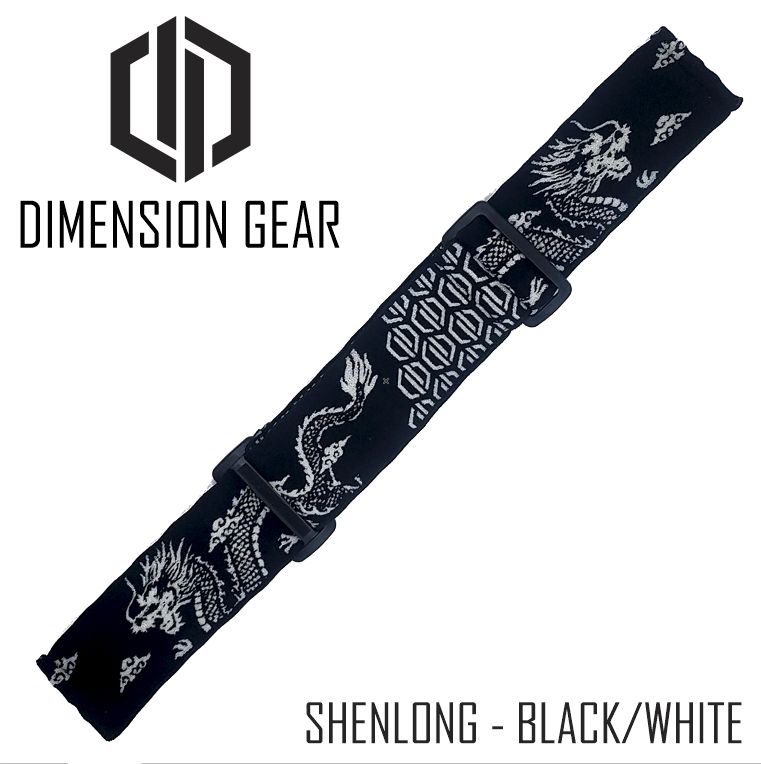 Dimension Gear Woven Goggle Strap - Shenlong - Black/White