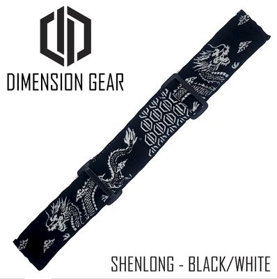 Dimension Gear Woven Goggle Strap - Shenlong - Black/White