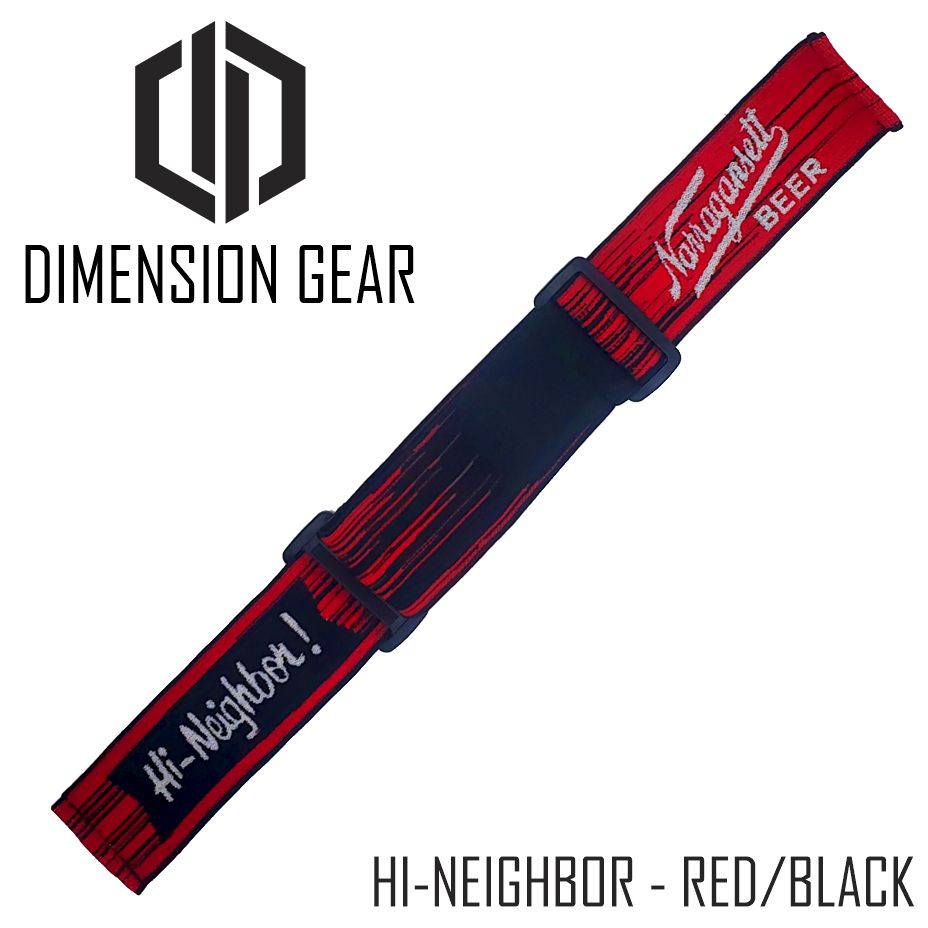 Dimension Gear Woven Goggle Strap - Hi Neighbor - Red/Black