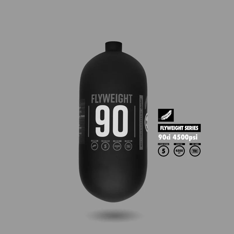 Pro Dna “Flyweight” Air Tank 90CI bottle - Matte- Black/Gray