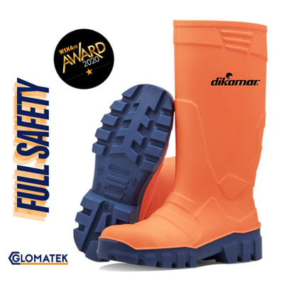 Trace Full Safety - Steel Toe &amp; Steel Midsole PU Boot Hi Vis- Dikamar