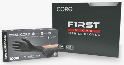 CORE Black Exam Grade 4 MIL Nitrile Gloves per Box of 100 gloves CORE Black Exam Grade 4 MIL Nitrile Gloves per Box of 100 gloves
