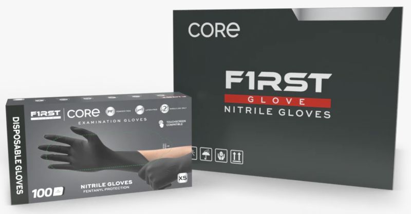 CORE Black Exam Grade 4 MIL Nitrile Gloves per Box of 100 gloves CORE Black Exam Grade 4 MIL Nitrile Gloves per Box of 100 gloves