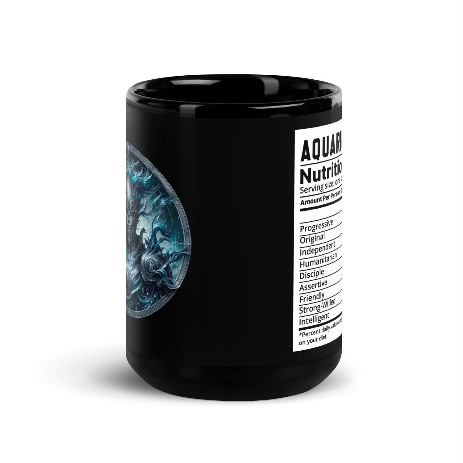 Aquarius Zodiac Sign Black Glossy Mug