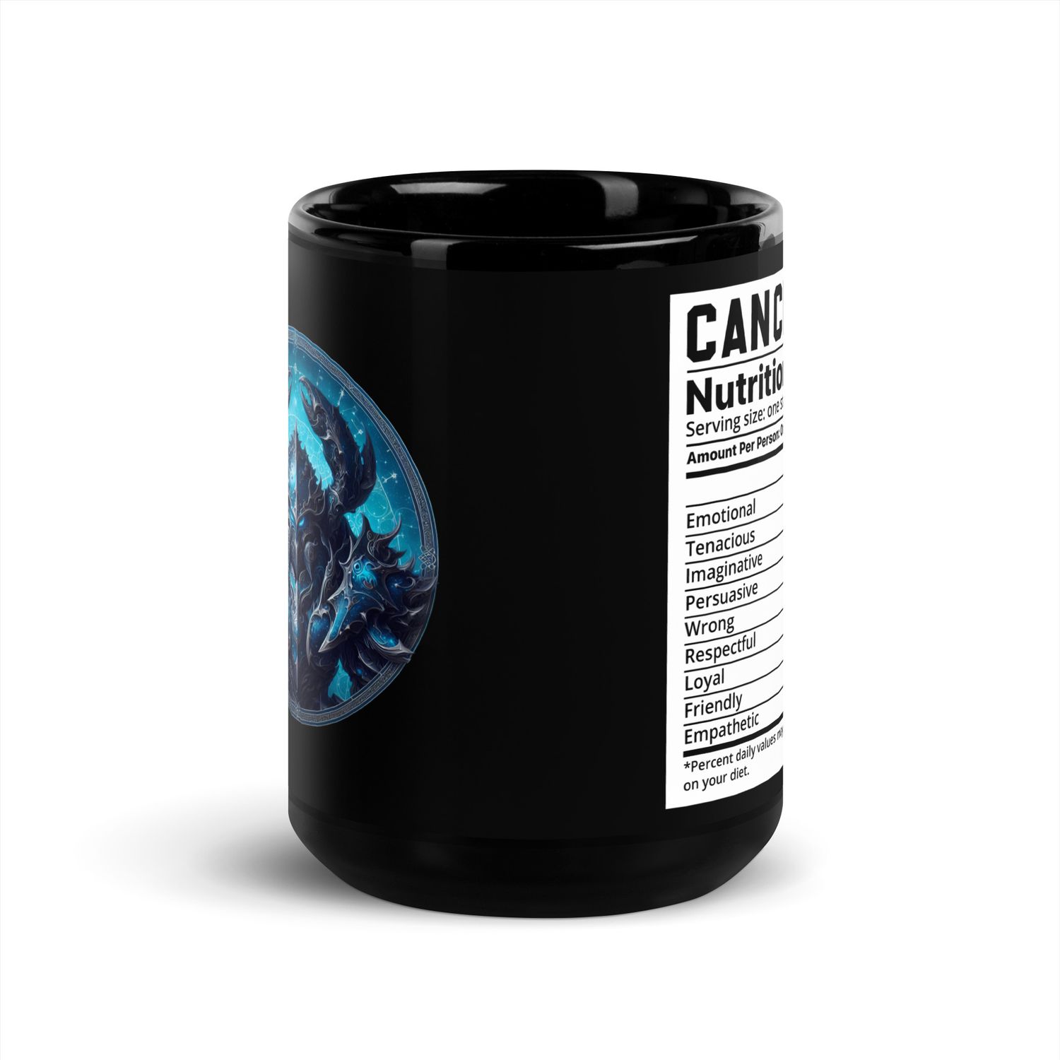 Cancer Zodiac Sign Black Glossy Mug