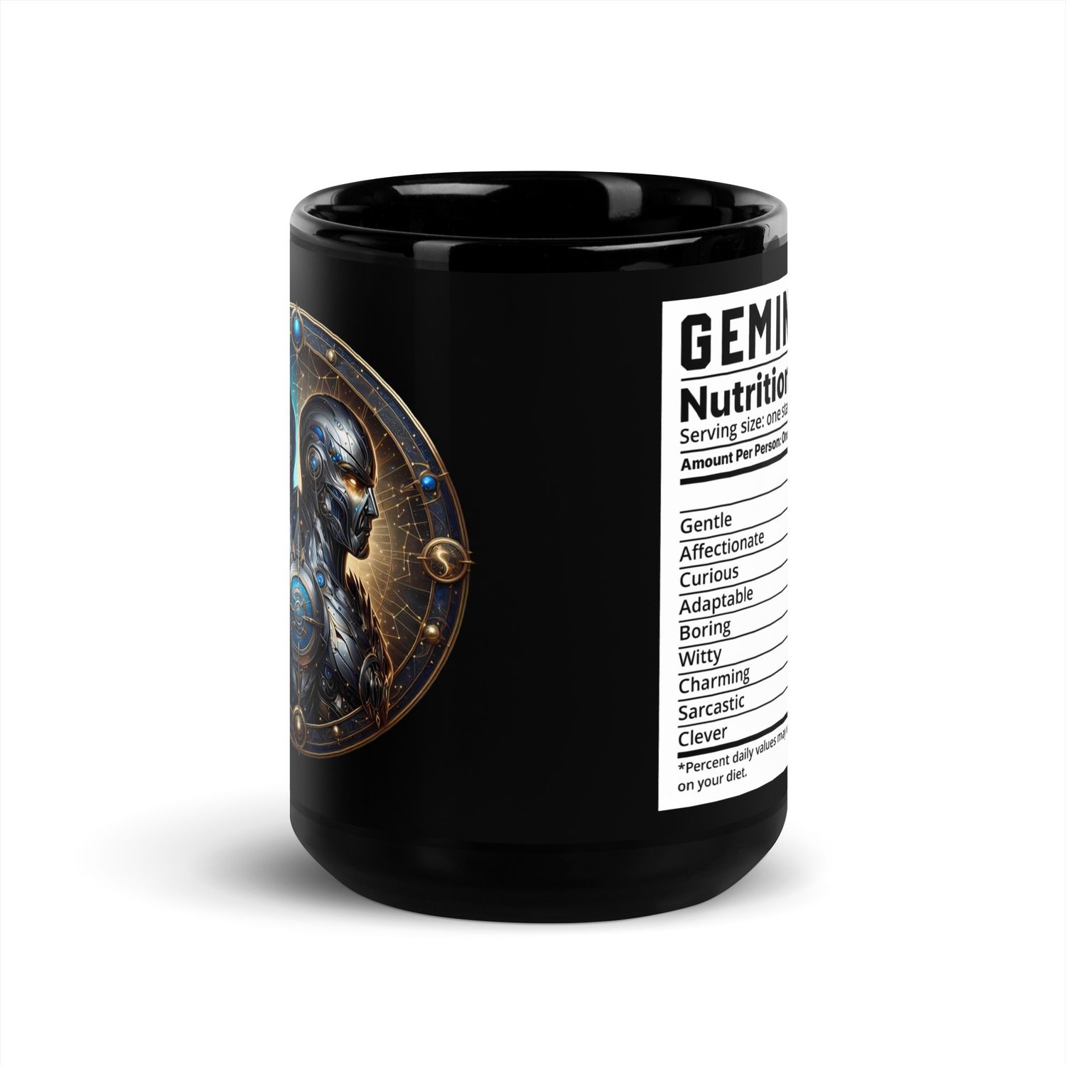Gemini Zodiac Sign Black Glossy Mug
