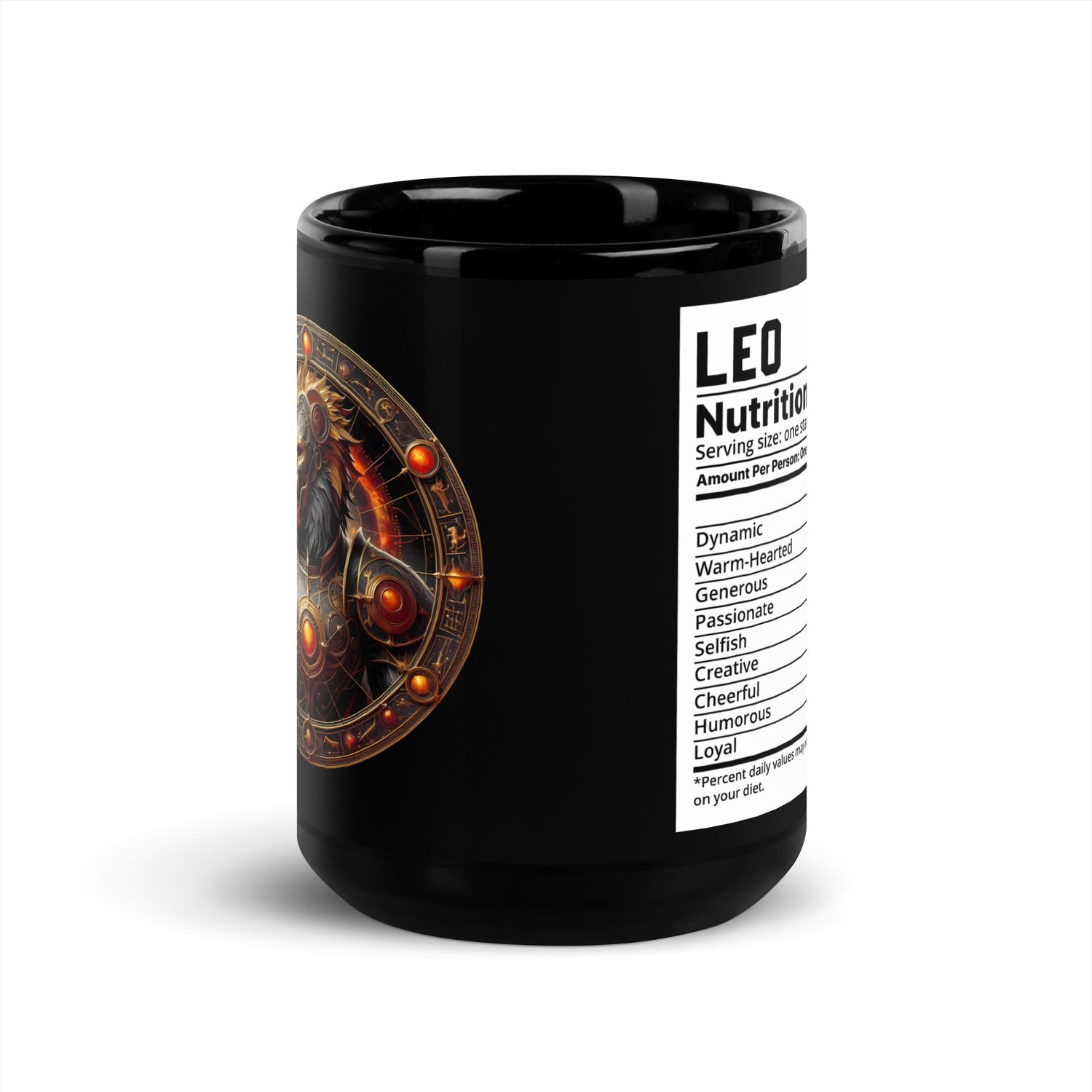 Leo Zodiac Sign Black Glossy Mug