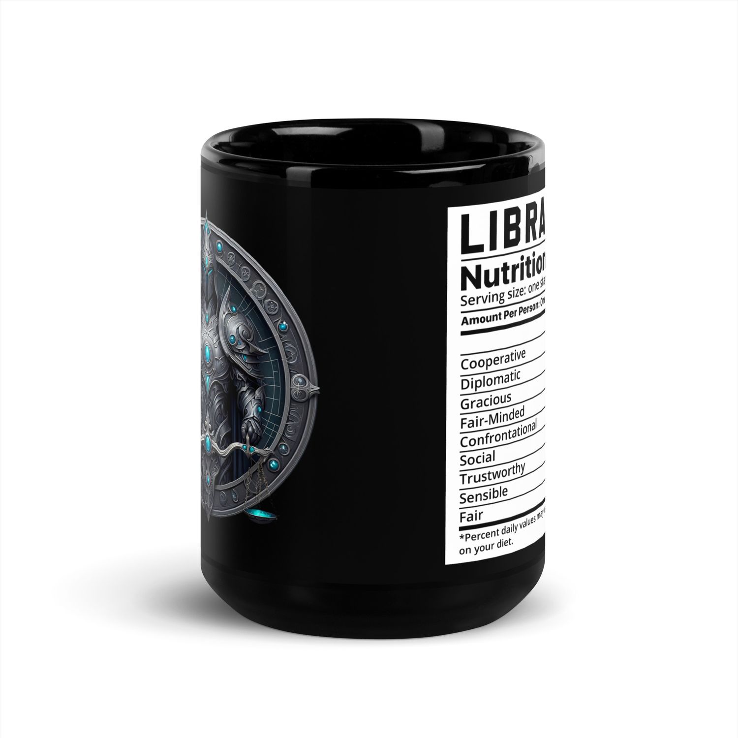 Libra Zodiac Sign Black Glossy Mug