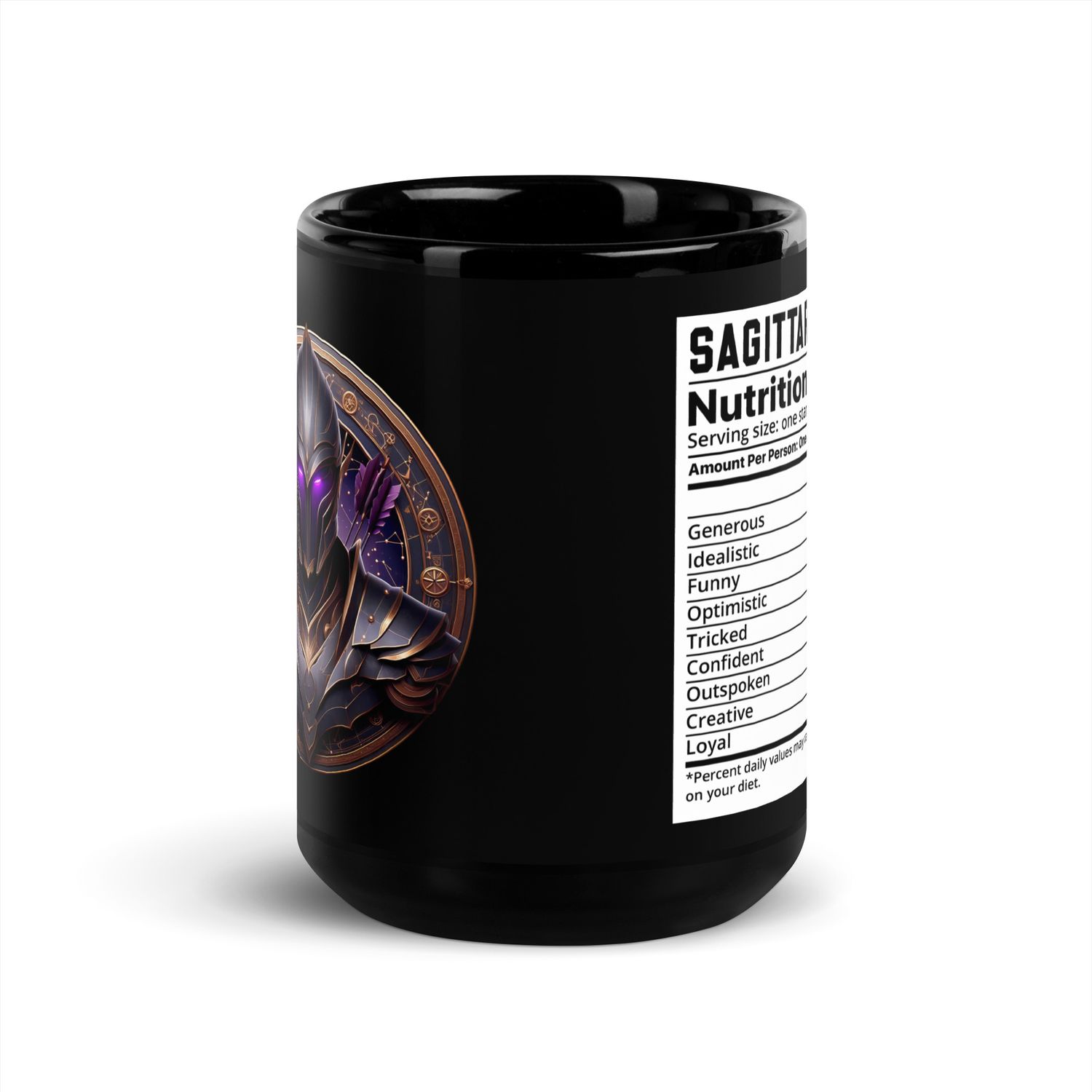 Sagittarius Zodiac Sign Black Glossy Mug
