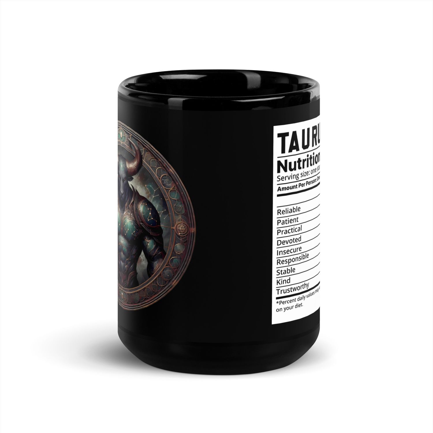 Taurus Zodiac Sign Black Glossy Mug