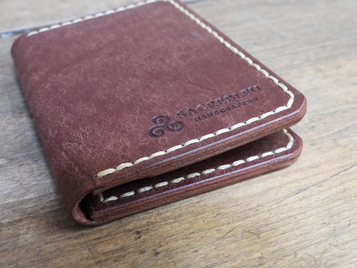 leather premium wallet brown handmade on Vancouver island