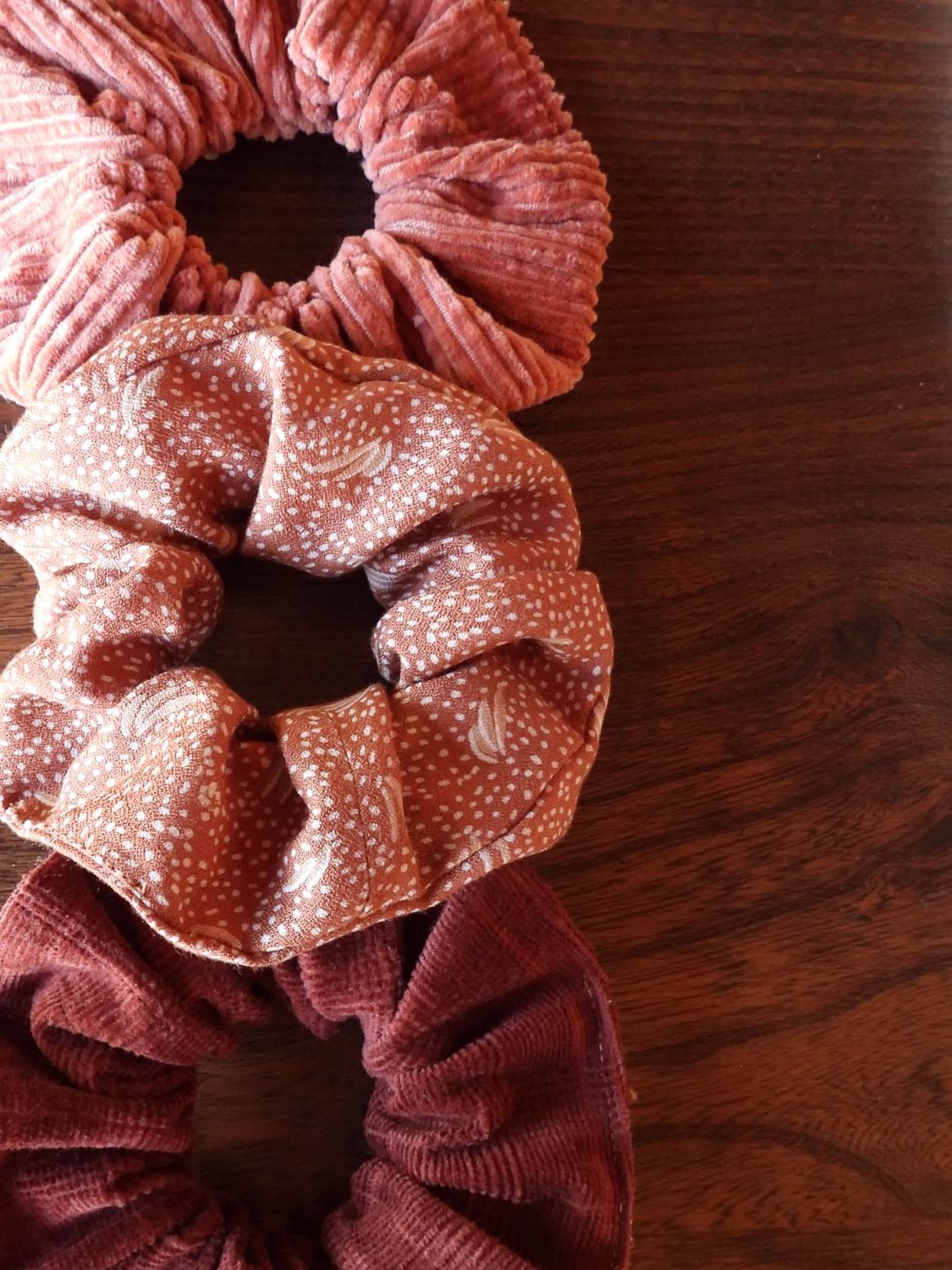 3 Handmade scrunchies on Vancouver Island Canada