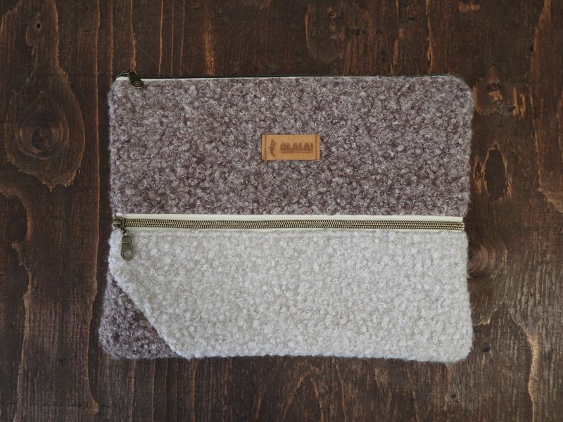 Handmade Ipad Case - Bouclé Dark &amp; White