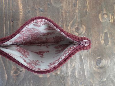 Corduroy Pouch - Burgundy &amp; Pink