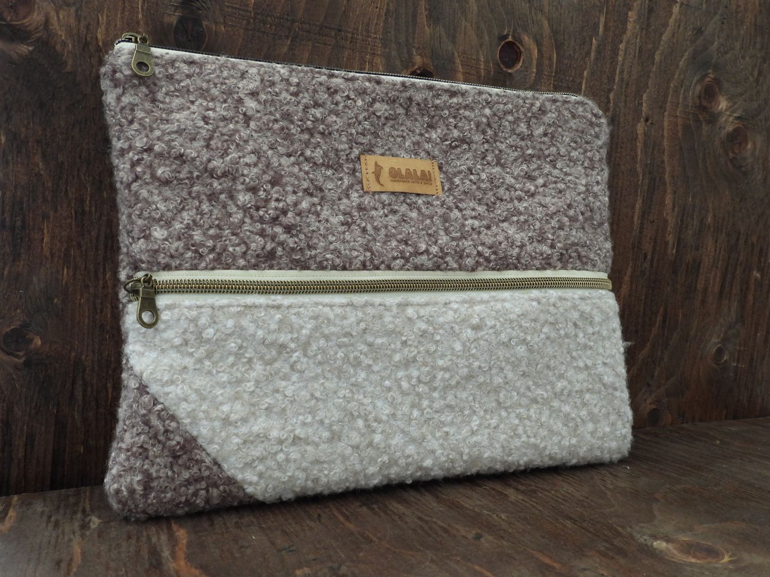 Handmade Ipad Case - Bouclé Dark &amp; White