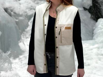 Handmade Fleece Vest - White &amp; Green Details