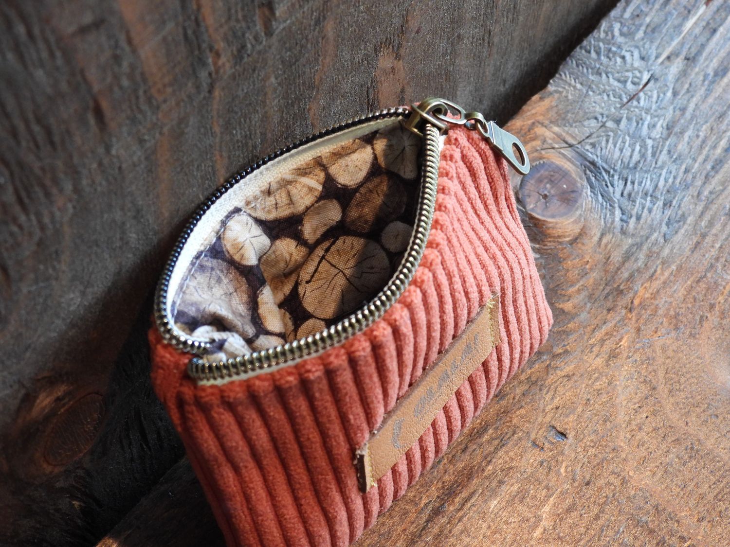 Coin pouch - Corduroy - Rust