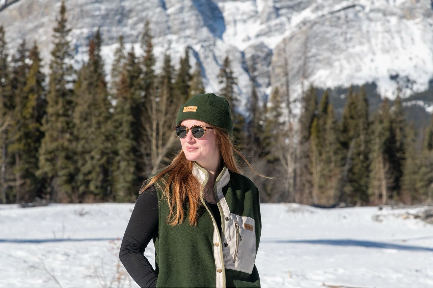Handmade Fleece Vest - Khaki &amp; Green Details