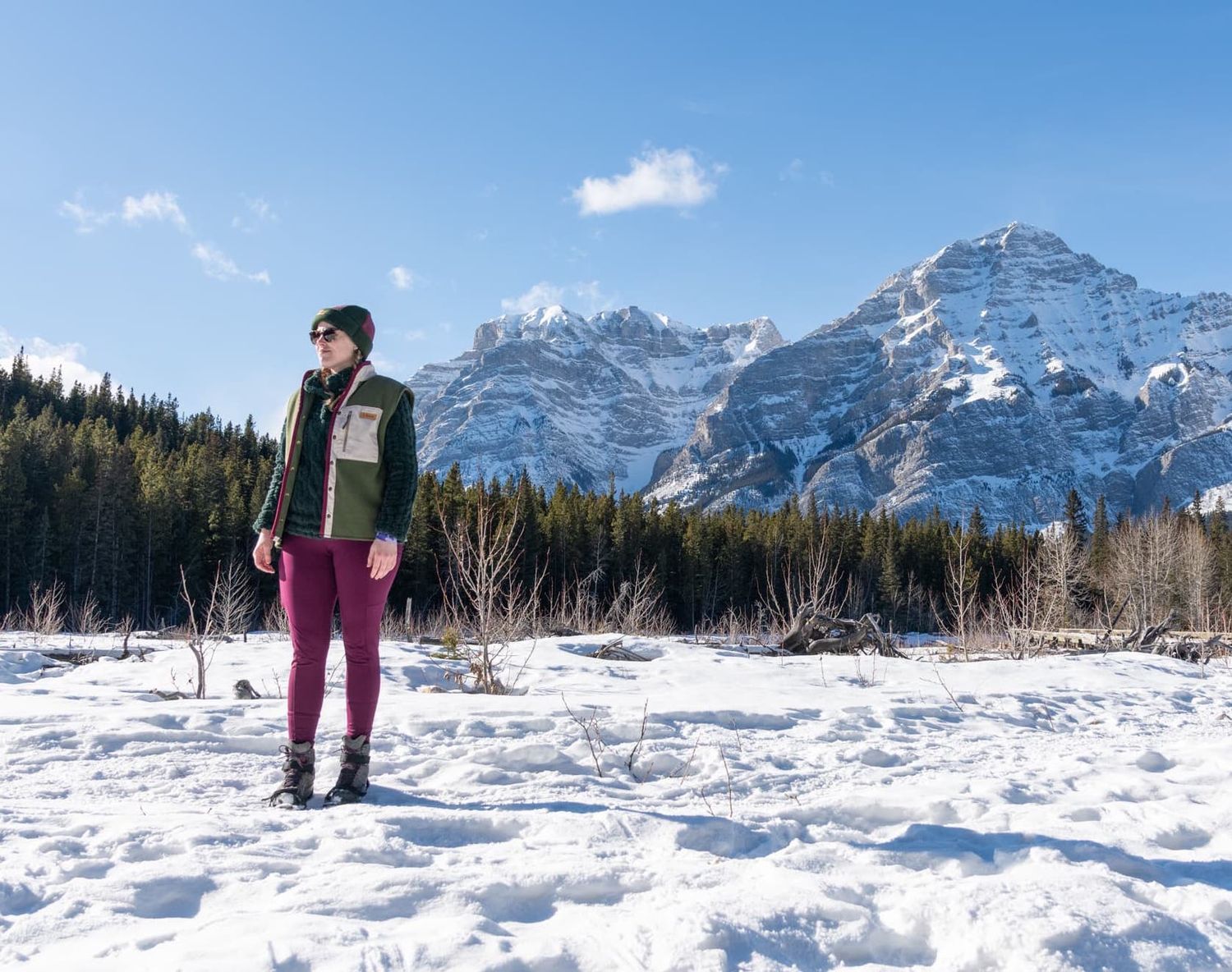 Veste polaire - Vert Sage avec détails bordeaux  (≈ 115 €)