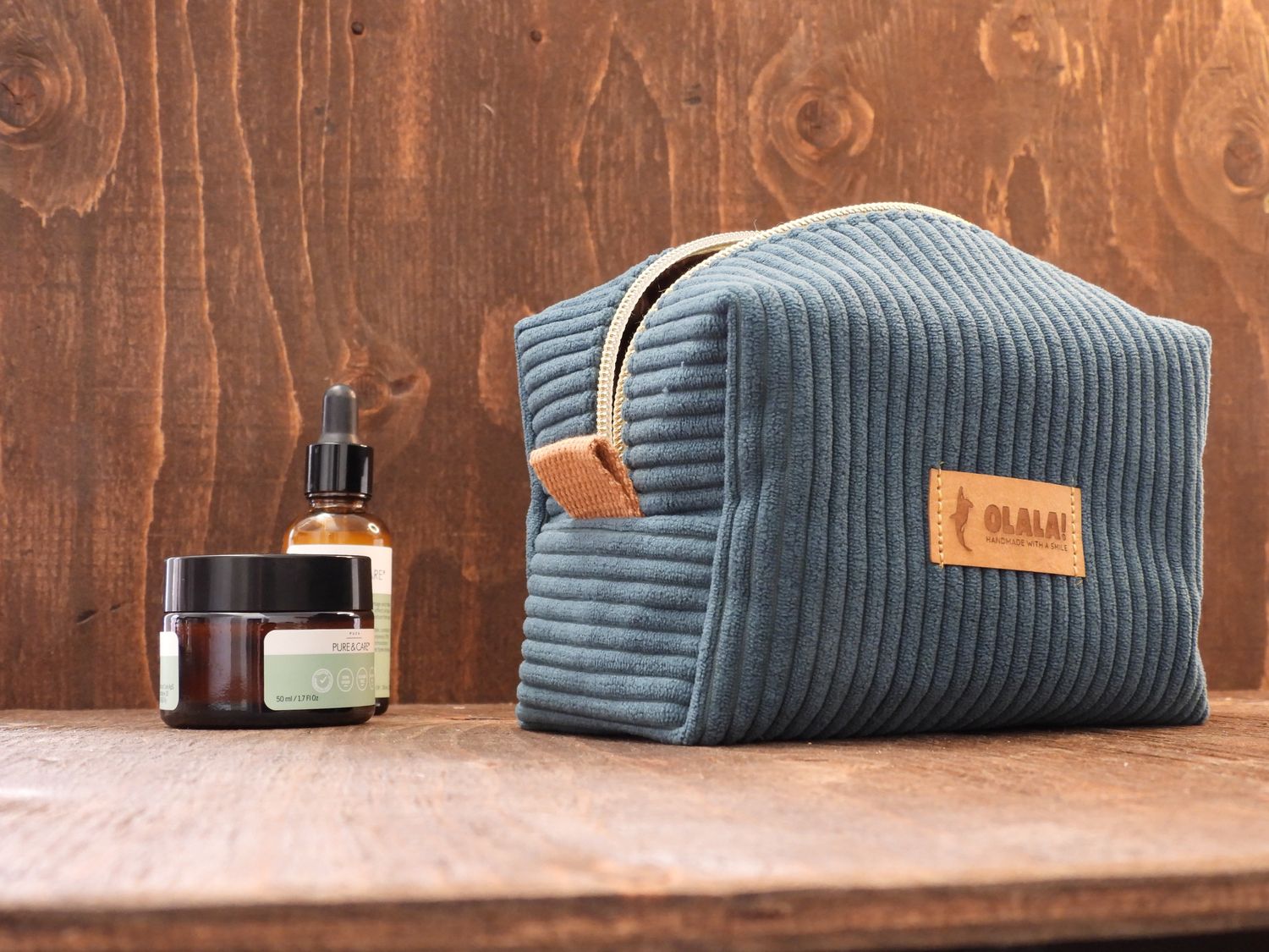 Trousse de rangement - Velours Côtelés Canard (≈ 31 €)