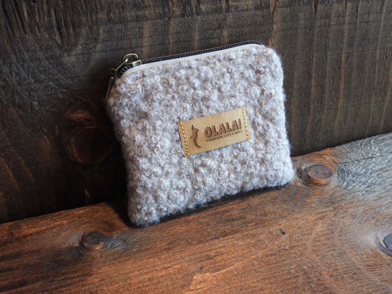 Coin pouch - Bouclette - Beige