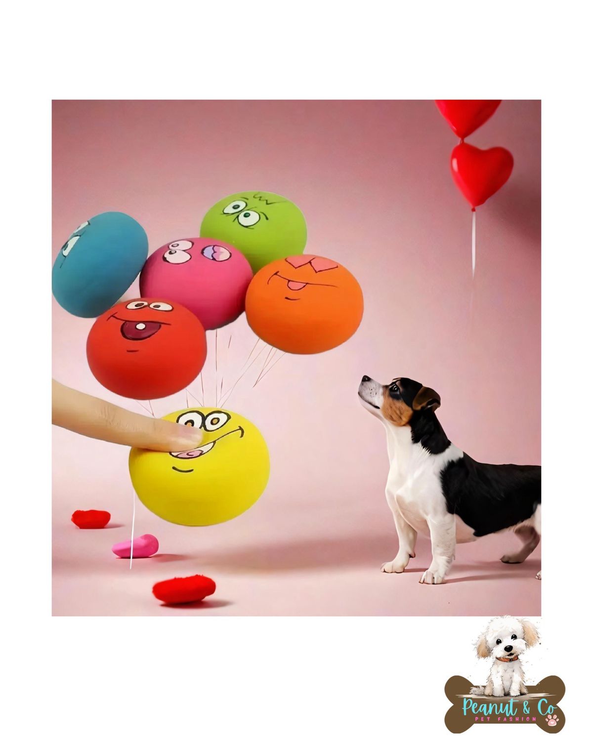 Cartoon Face Squeaky Pet Balls 