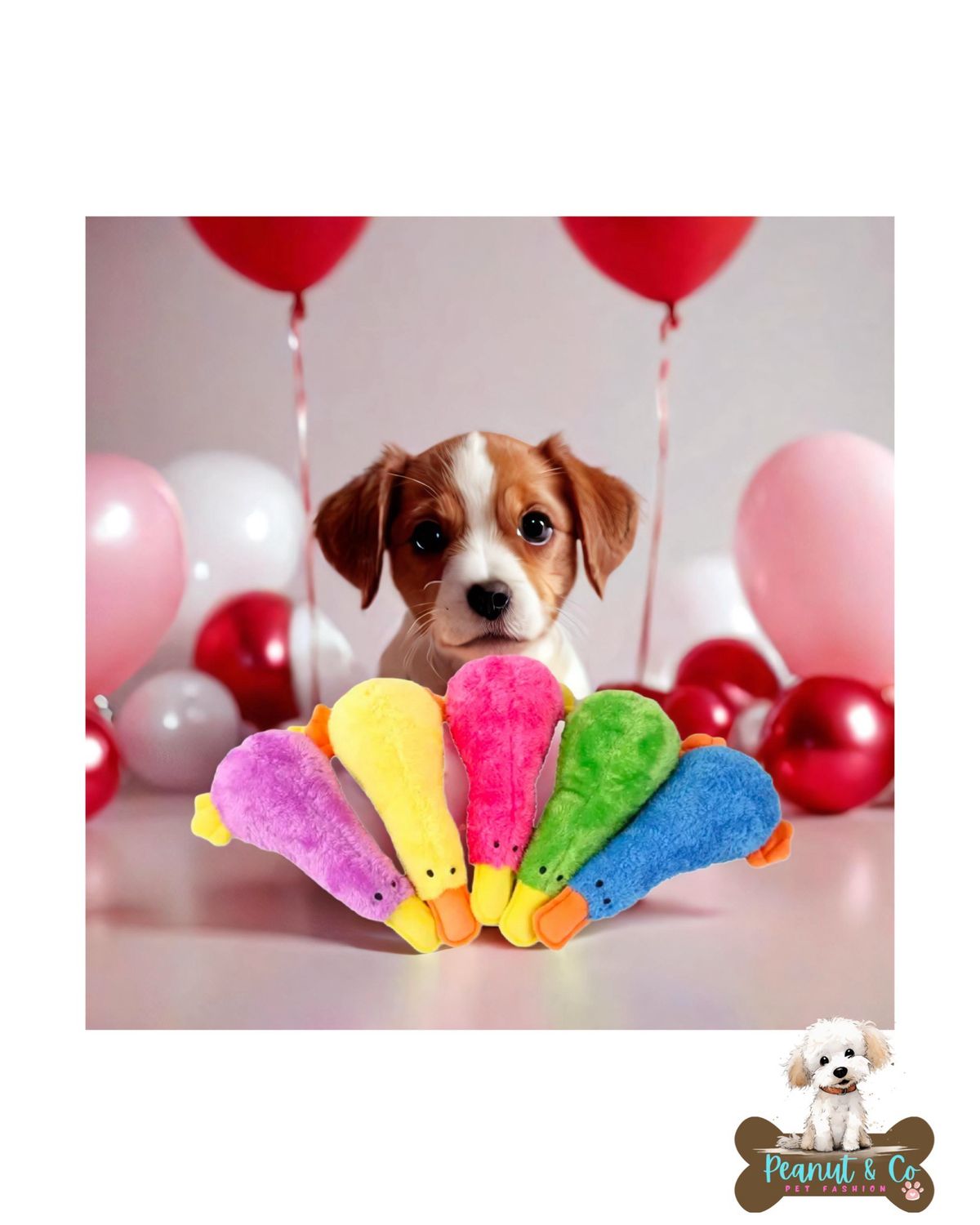 Colorful Plush Dog Duck Squeaking Toy