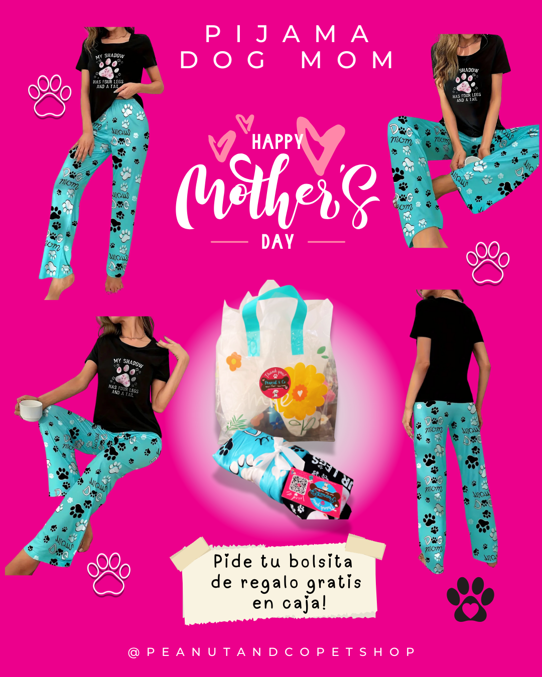 Women&#39;s Dog Mom Paw Print Pajama Set