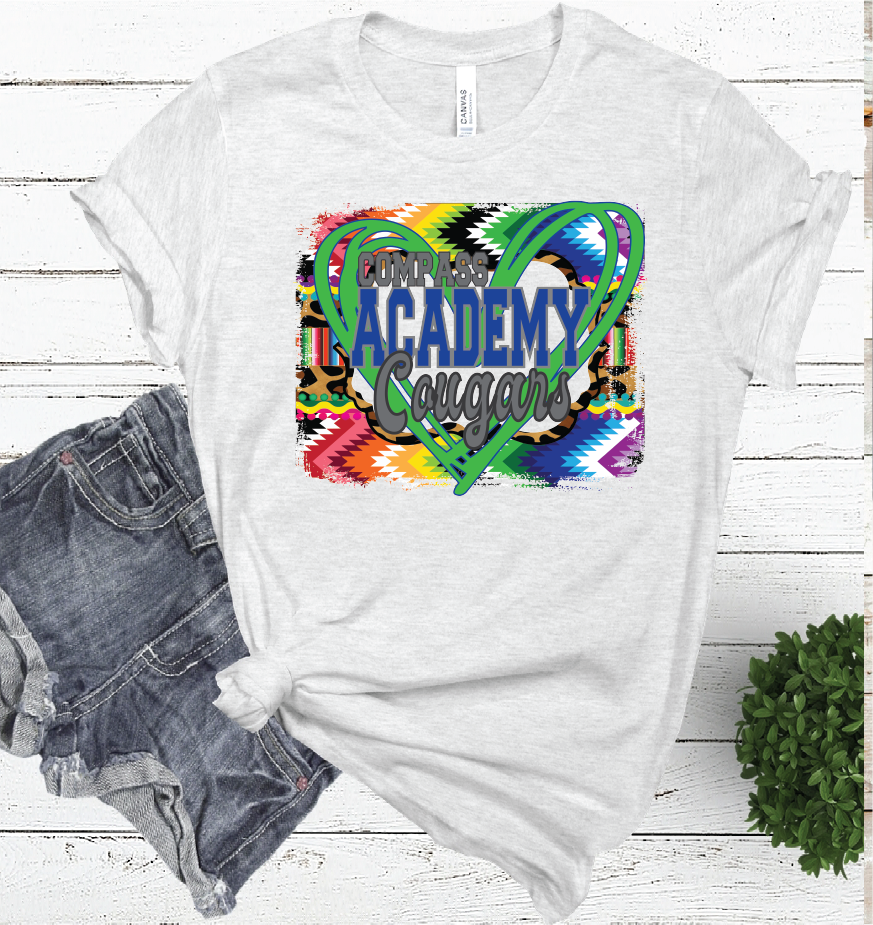 AZTEC HEART COMPASS ASH COLOR TEE