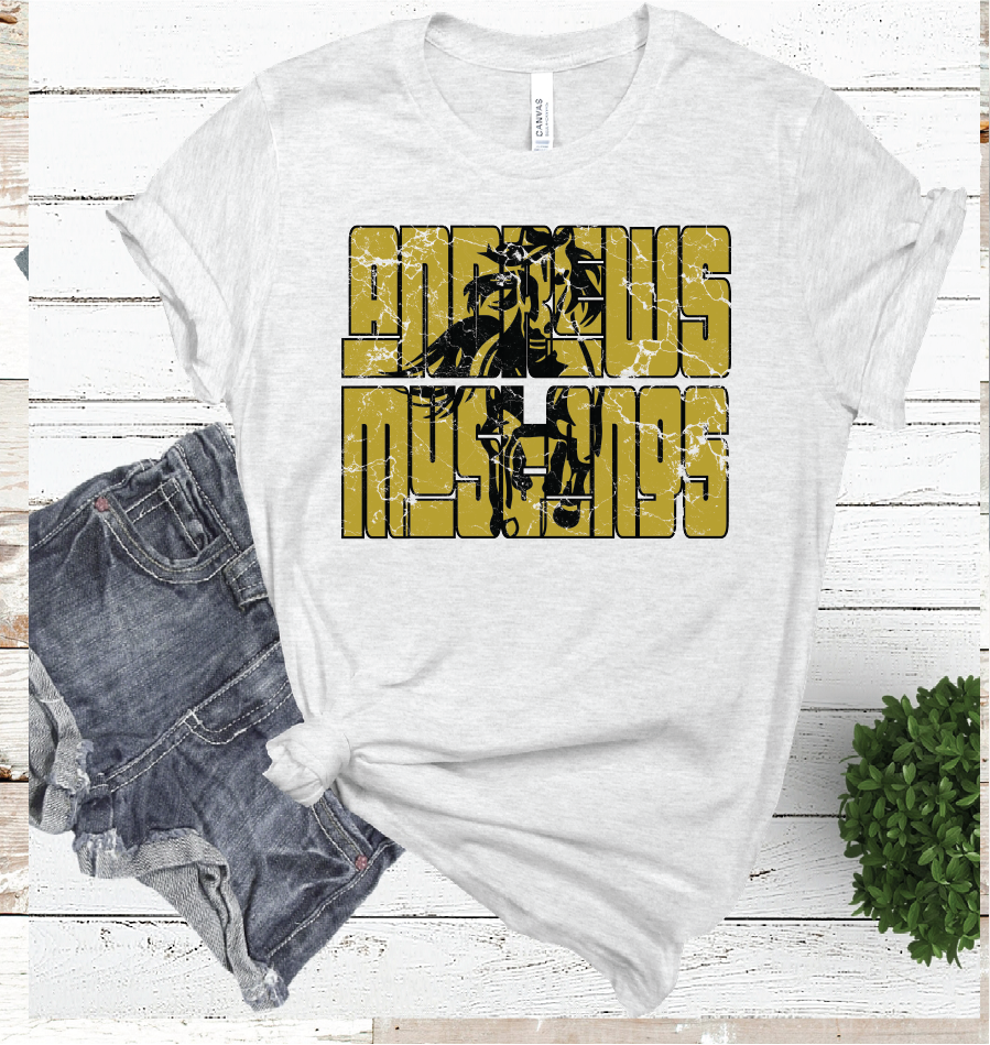 ANDREWS MASCOT WORD ASH COLOR TEE