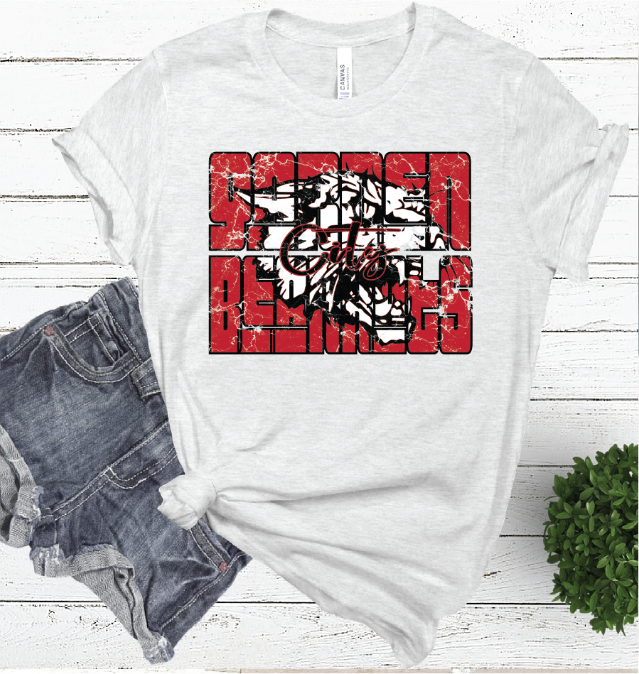 GARDEN CITY MASCOT WORD ASH COLOR TEE