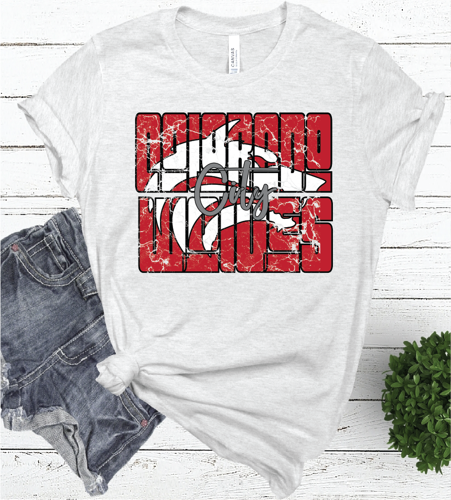 COLORADO CITY MASCOT WORD ASH COLOR TEE
