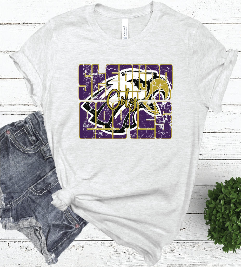 STERLING CITY MASCOT WORD ASH COLOR TEE