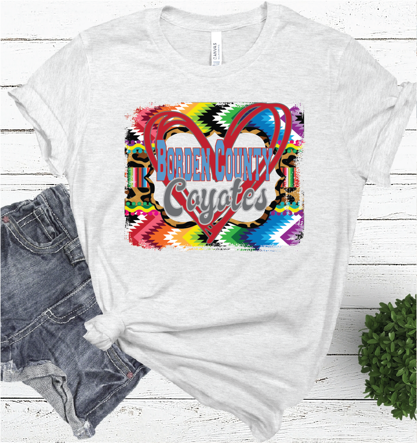 AZTEC HEART BORDEN COUNTY ASH COLOR TEE