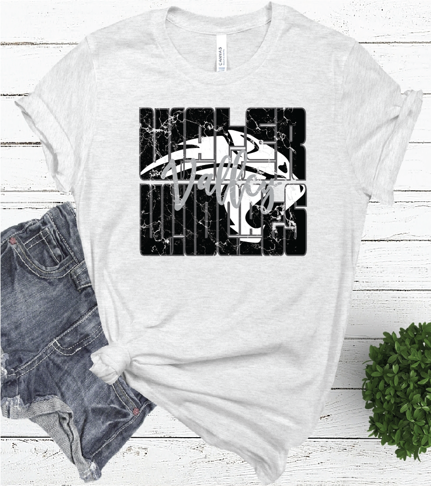 WATER VALLEY MASCOT WORD ASH COLOR TEE