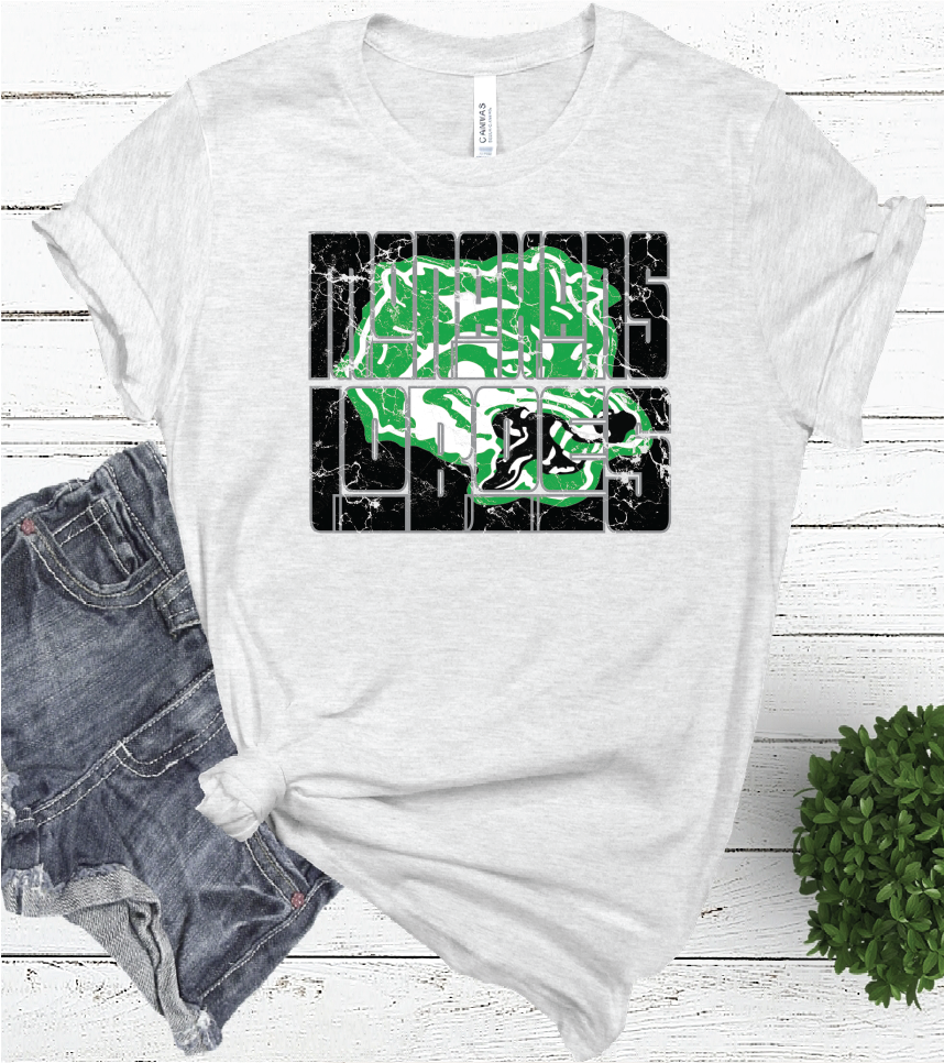 MONAHANS MASCOT WORD ASH COLOR TEE