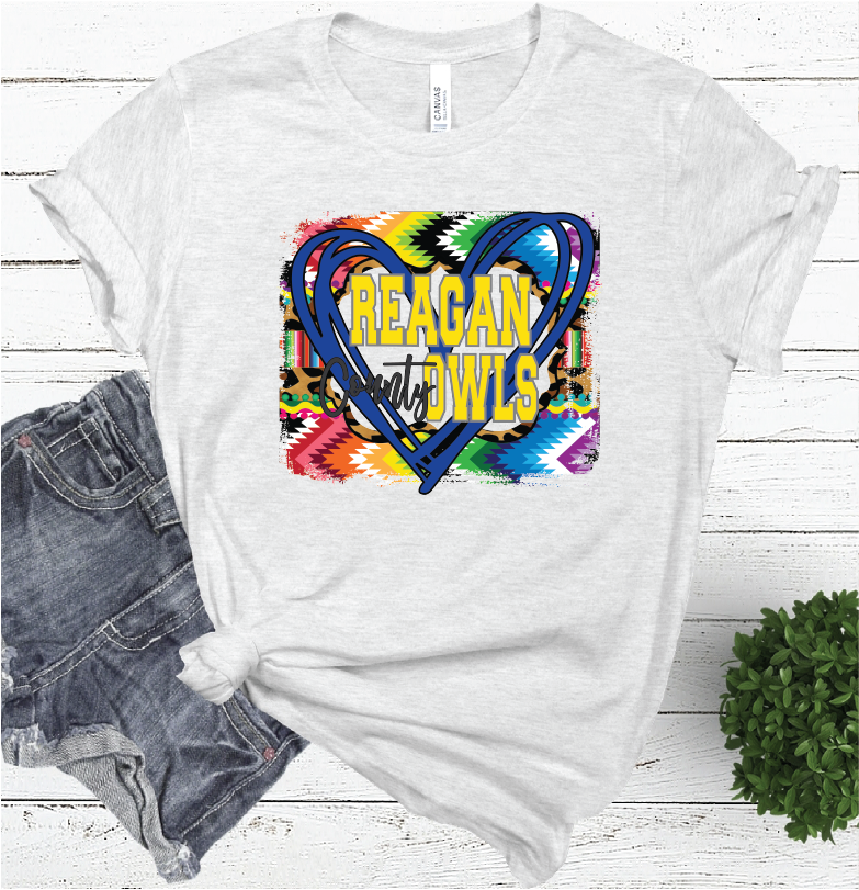 AZTEC HEART REAGAN COUNTY ASH COLOR TEE