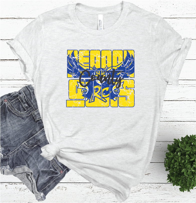 REAGAN COUNTY MASCOT WORD ASH COLOR TEE