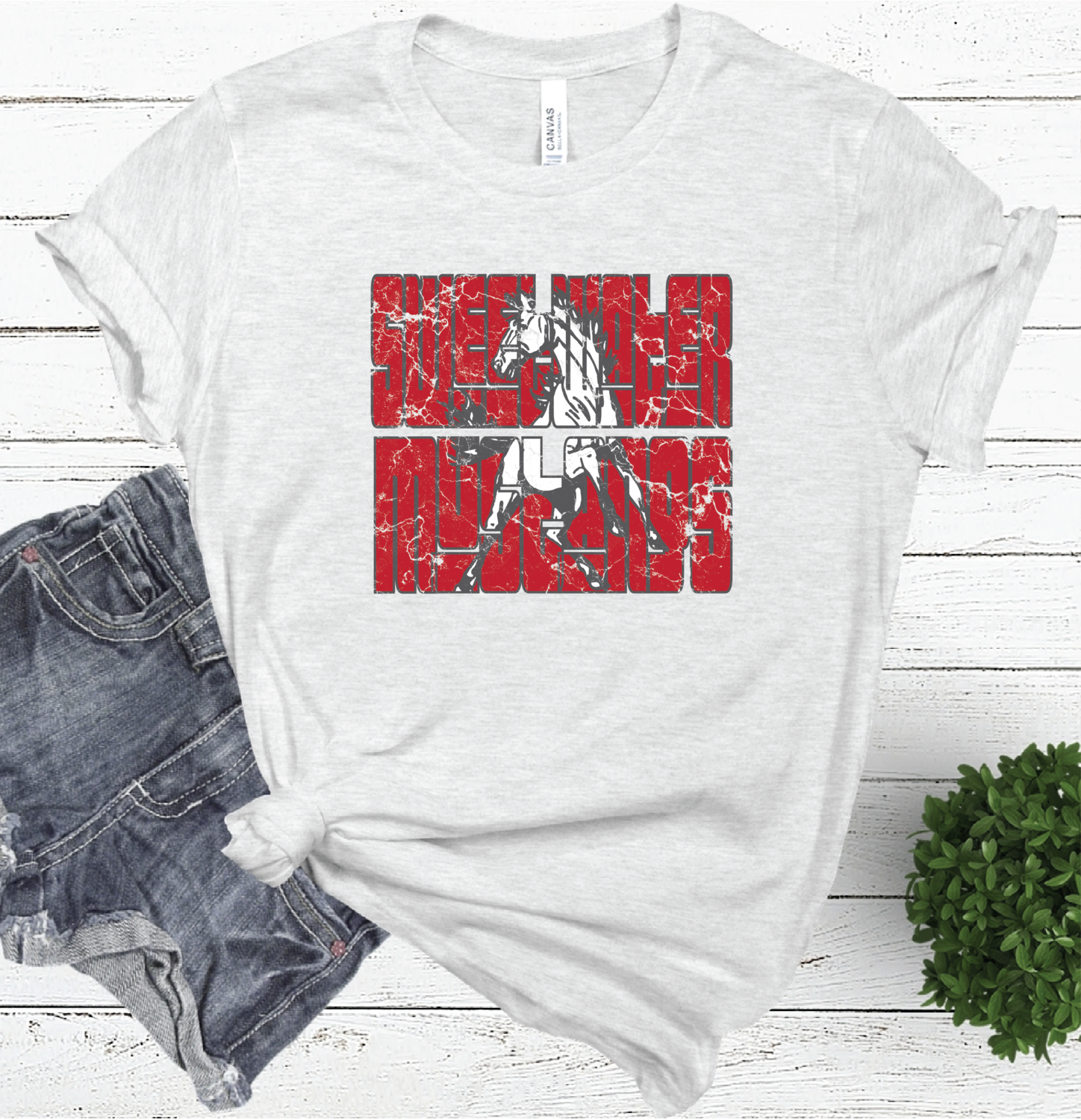 SWEETWATER MASCOT WORD ASH COLOR TEE