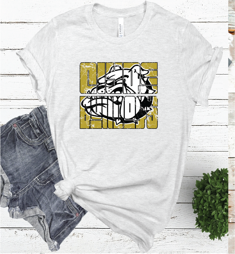 CLYDE MASCOT WORD ASH COLOR TEE