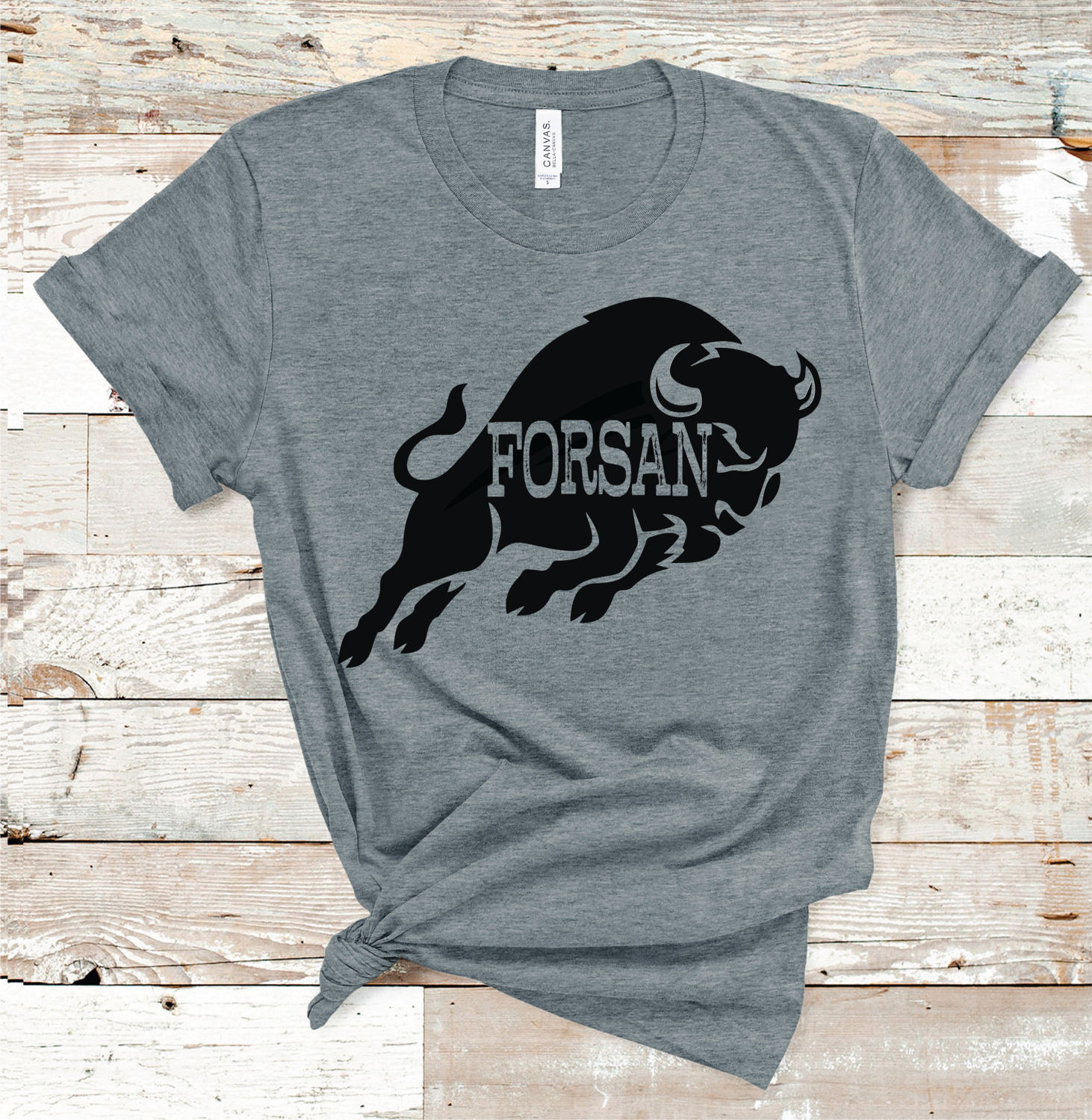 2021 FORSAN BUFFALOES BLACK MASCOT (DARK GREY)