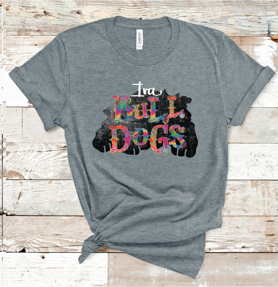 2021 IRA BULLDOGS TIE DYE MASCOT (DARK GREY)
